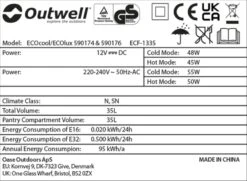 Outwell Ecocool Elektrische Koelbox - 35 Liter - Donkergrijs -Campingserie Winkel 1389 1900 ecocool grijs 6