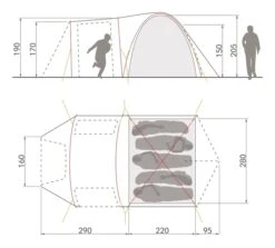 Vaude Campo Casa XT Koepeltent - 3/4 Persoons -Campingserie Winkel 14229 g