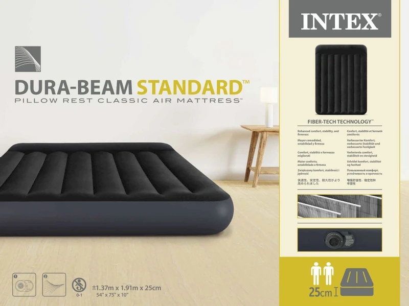 Intex Classic Luchtbed - Tweepersoons - Ingebouwde Elektrische Pomp 8 Intex Classic Luchtbed - Tweepersoons - Ingebouwde Elektrische Pomp - Afbeelding 8