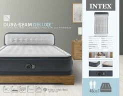 Intex Ultra Plush Headboard Luchtbed - Queensize - Ingebouwde Elektrische Pomp -Campingserie Winkel 1487 1900 64448nd pkg 2023 300