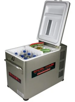 Engel MD45F-CD-P Dual-zone Compressor Koelbox - 40 Liter -Campingserie Winkel 1900 1377 md45fcdp deckel offen freezer klein