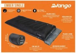 Vango Ember Slaapzak - Zwart -Campingserie Winkel 1900 1783 ember single 2 1