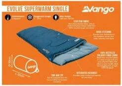 Vango Evolve Superwarm Slaapzak - Blauw -Campingserie Winkel 1900 1783 evolve superwarm single 1