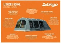 Vango Lismore 600XL Tunneltent - 5 Persoons - Groen 9 Vango Lismore 600XL Tunneltent - 5 Persoons - Groen -Campingserie Winkel 1900 1783 lismore 600xl package 2