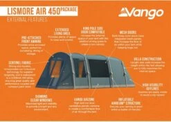 Vango Lismore Air 450 Opblaasbare Tunneltent - 4 Persoons - Groen -Campingserie Winkel 1900 1783 lismore air 450 package 3