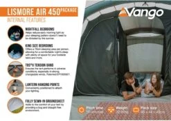Vango Lismore Air 450 Opblaasbare Tunneltent - 4 Persoons - Groen -Campingserie Winkel 1900 1783 lismore air 450 package 4