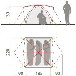 Vaude Campo Grande Koepeltent - 3-4 Persoons - Groen -Campingserie Winkel 1900 1883 14225 g 5