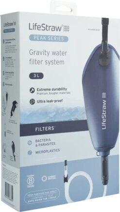 Lifestraw Peak Gravity Bag Waterfilter - 3 Liter - Blauw -Campingserie Winkel 1900 1900 00104070 06