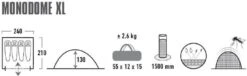 High Peak Monodome XL Koepeltent - 4 Persoons - Pearl -Campingserie Winkel 370 1200 4001690103121.pt01