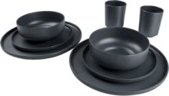 Bo-Camp Patom Melamine Serviesset - 16-delig - Antraciet -Campingserie Winkel 679 1200 6181462 02