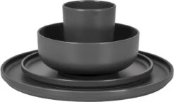 Bo-Camp Patom Melamine Serviesset - 16-delig - Antraciet -Campingserie Winkel 699 1200 6181462 04