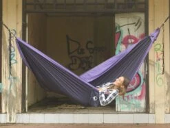 Ticket To The Moon Hangmat 2 Persoons Original Double - Navy Blue/Purple -Campingserie Winkel 900 1187 img 2293 1