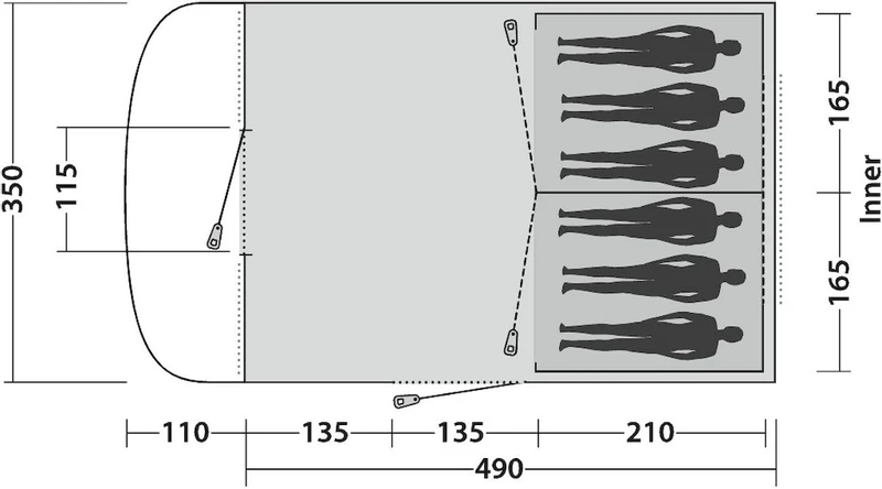 Easy Camp Palmdale 600 Tunneltent - 6 Persoons 15 Easy Camp Palmdale 600 Tunneltent - 6 Persoons - Afbeelding 15