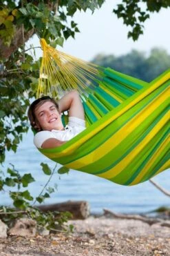 La Siesta Sonrisa 1 Persoons Hangmat - Lime -Campingserie Winkel 900 598 snh14 4 sonrisa lime weather resistant single classic hammock image 05 1