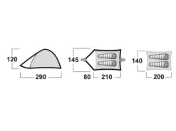 Husky Bizam Koepeltent - 2+ Persoons -Campingserie Winkel bizam afmetingen
