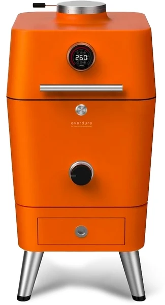 Everdure 4K Houtskool Barbecue Met Beschermhoes - Oranje 1 Everdure 4K Houtskool Barbecue Met Beschermhoes - Oranje