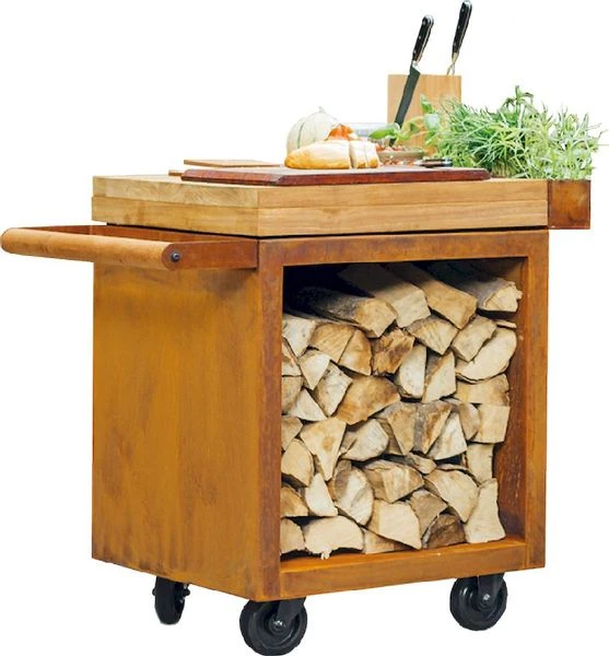 OFYR Mise En Place Table 65 PRO Corten - Teak Wood 1 OFYR Mise En Place Table 65 PRO Corten - Teak Wood