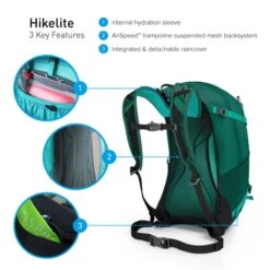 Osprey Hikelite Wandelrugzak - 32 Liter - Zwart -Campingserie Winkel osprey hikelite 26 features