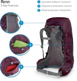 Osprey Renn Backpack - 50 Liter - Paars 26 Osprey Renn Backpack - 50 Liter - Paars -Campingserie Winkel osprey renn features 8