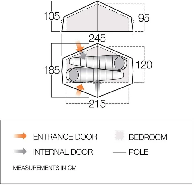 Vango Nevis 200 Tunneltent - 2 Persoons 4 Vango Nevis 200 Tunneltent - 2 Persoons - Afbeelding 4